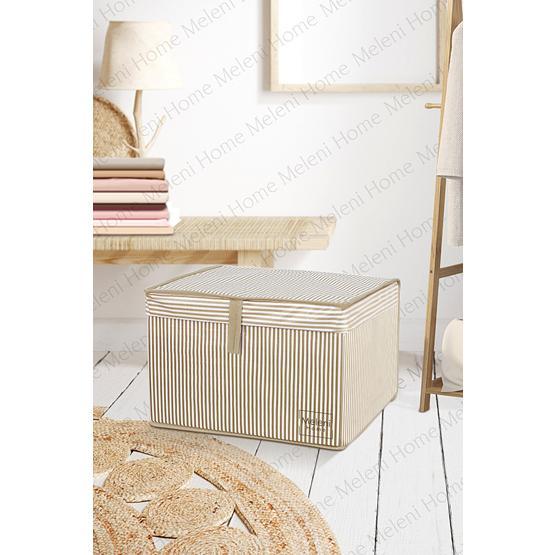 Meleni Home 40 X 30 X 26 Cm Kahverengi 5 Adet Kapaklı Çok Amaçlı Hurç Saklama Kutusu