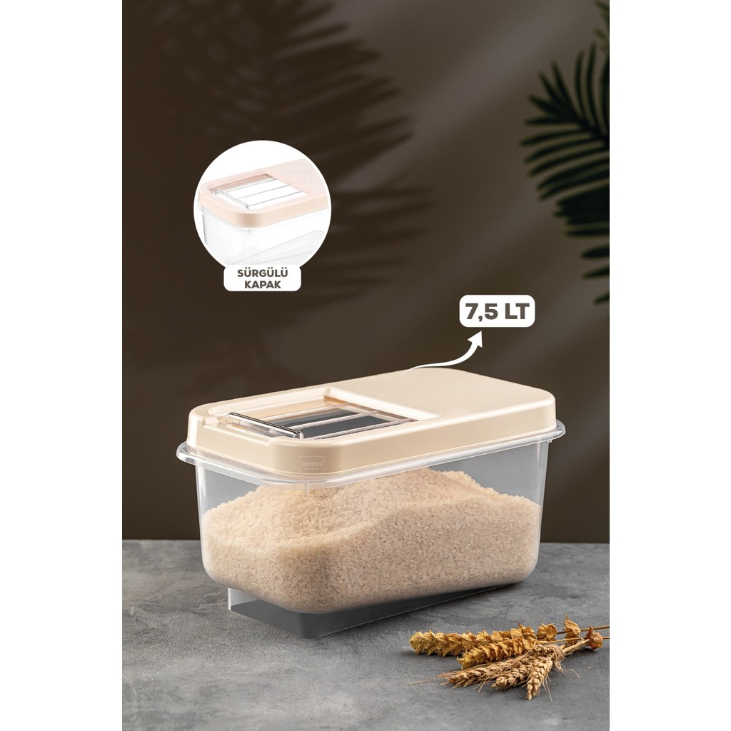 Meleni Home Multibox 7,5 Lt Bakliyat Saklama Kabı - Kayar Kapaklı Erzak Saklama Kabı Un Kabı Krem Saklama Kapları Fiyatı