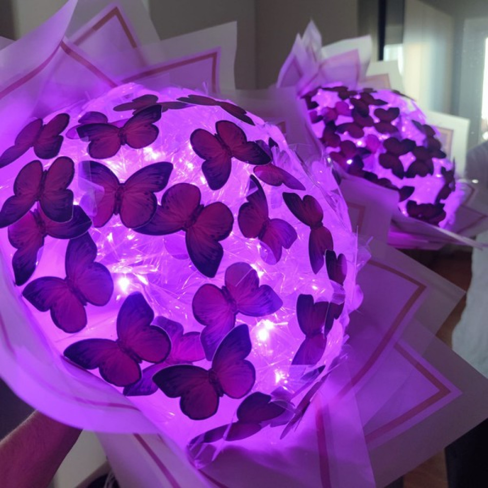 Melines LED Işıklı Kelebek Buketi - Mor Ev & Dekorasyon Aksesuarları Fiyatı