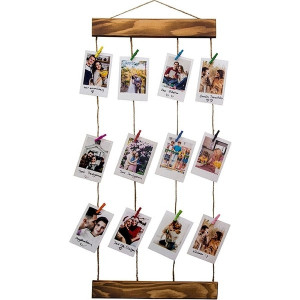 Melisa Hediyelik Ipli Mandallı Hediyelik Ahşap Mini Duvar Çerçevesi - 25X57CM Resim & Fotoğraf Çerçevesi Fiyatı