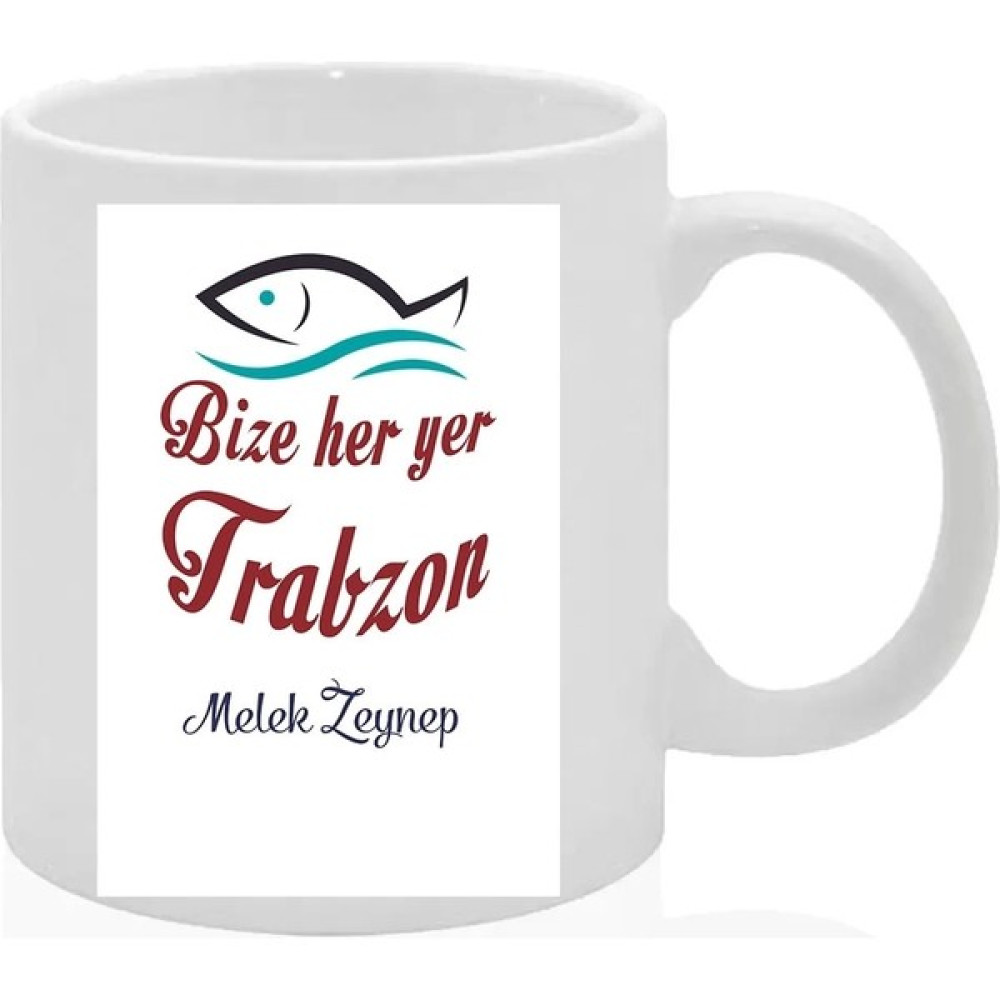 Melisa Hediyelik Kişiye Özel Tasarlanabilen Bize Her Yer Trabzon Temalı Hediyelik Kupa Bardak (Isim Yazılmaktadır) - Beyaz - 330 ml Oto Boyaları Fiyatı