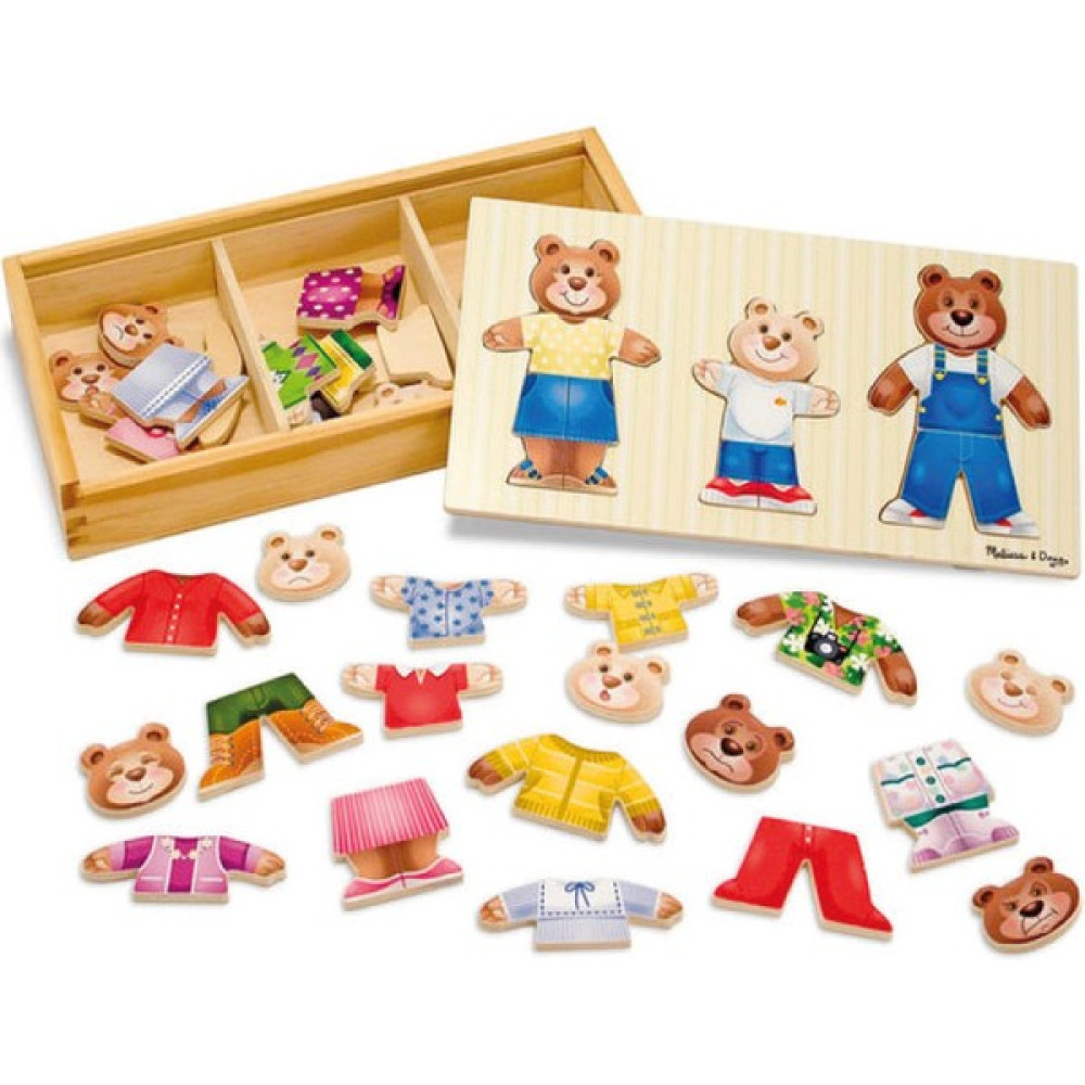 Melissa and Doug Ahşap Ayıcık Ailesi - Değiş Tokuş Giydirme Yapbozu - 45 Parça Bebek Oyuncakları Fiyatı