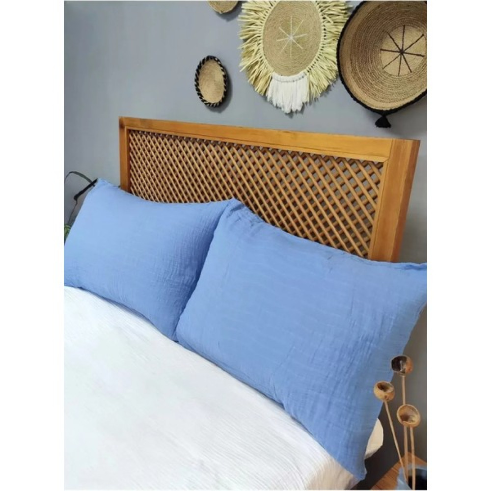 Melissa Organik Müslin 2'li Yastık Kılıfı Pillow Case 2 Adet - 50x70 - Koyu Mavi Yastık Kılıfı Fiyatı
