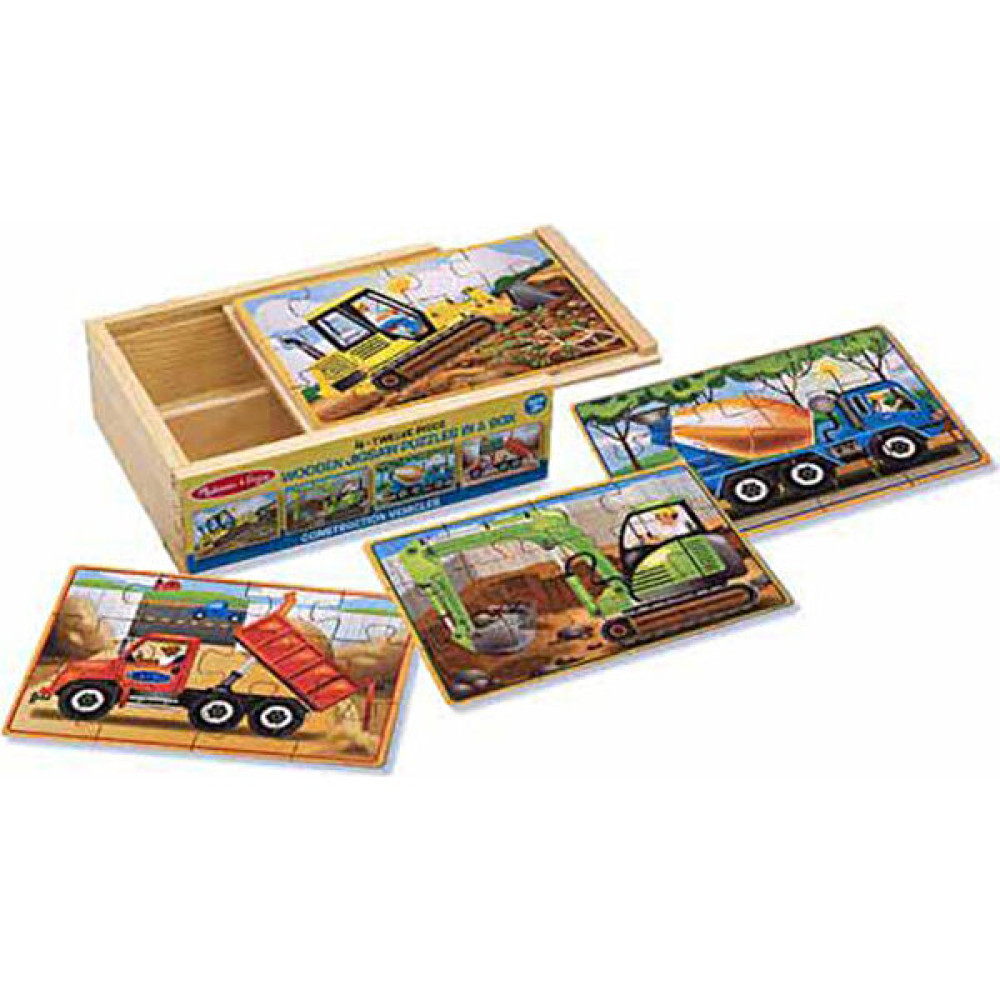 Melissa&Doug Ahşap 12x4 Yapboz Seti - İnşaat Araçları Bebek Oyuncakları Fiyatı