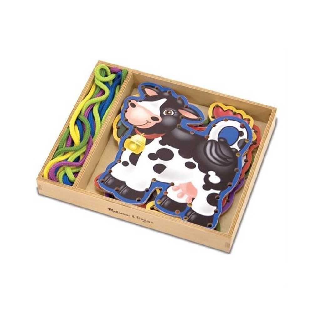Melissa&Doug Ahşap İp Geçirme - Çiftlik Hayvanları Bebek Oyuncakları Fiyatı