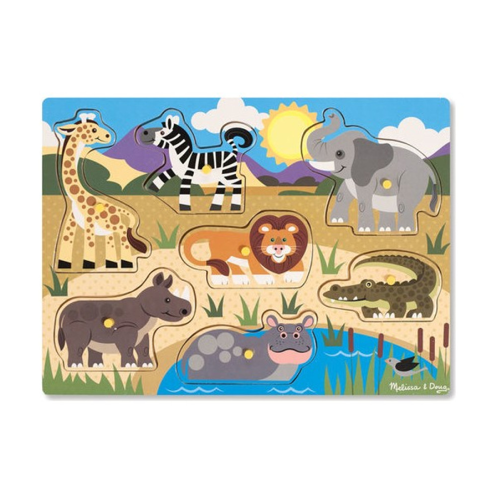 Melissa&Doug Ahşap Tutmalı Yapboz - Safari Bebek Oyuncakları Fiyatı