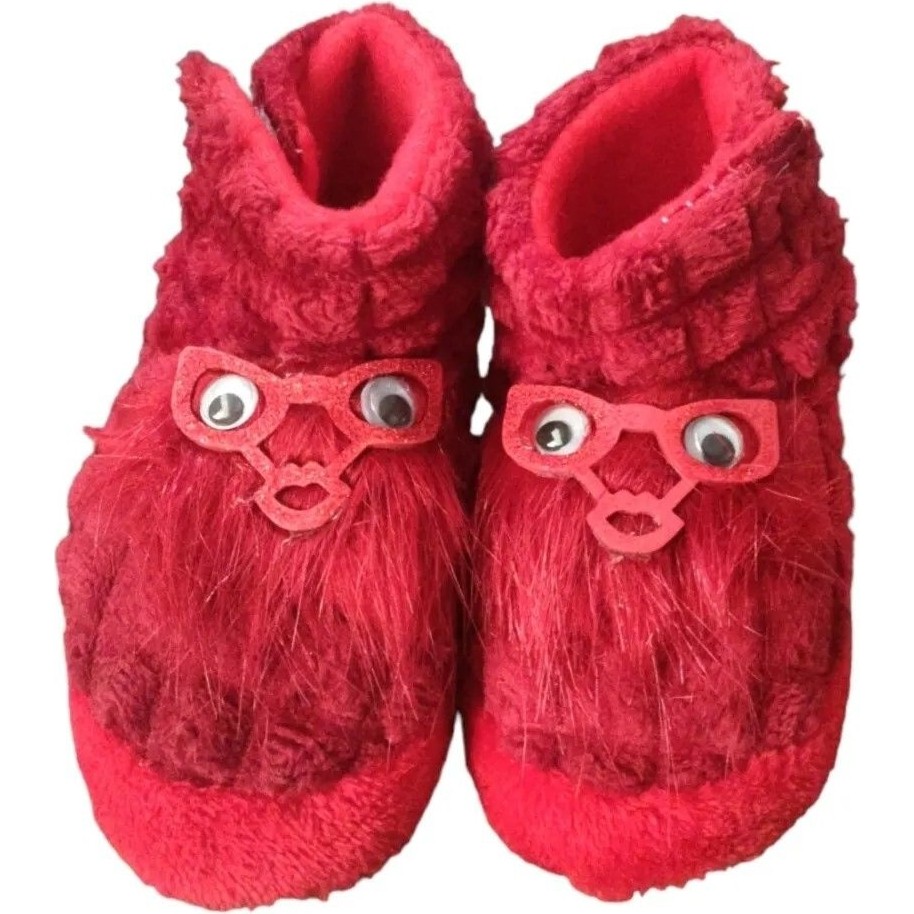 Meliten Kids Kırmızı Kaydırmaz Taban,ıslanmaz Çocuk Pandufu,gözlüklü,peluş, Cırtlı,,anaokulu ,kreş,ev Ayakkabısı Anne Bebek Oyuncak Fiyatı