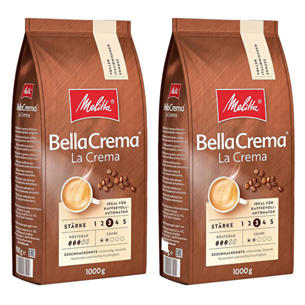 Melitta Bella Crema La Crema 2x1000 G Çekirdek Kahve 2'li Set Diğer Fiyatı