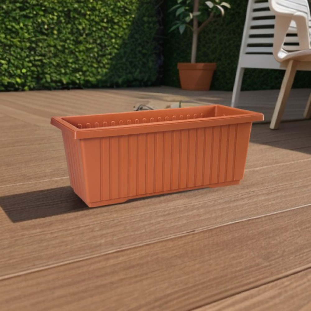 Melkan Home Dekoratif Balkon Saksısı 105 Litre Cafe Otel Saksı Tabaklı Büyük Saksı Kahverengi 43X98X38 cm Saksı ve Aksesuarları Fiyatı