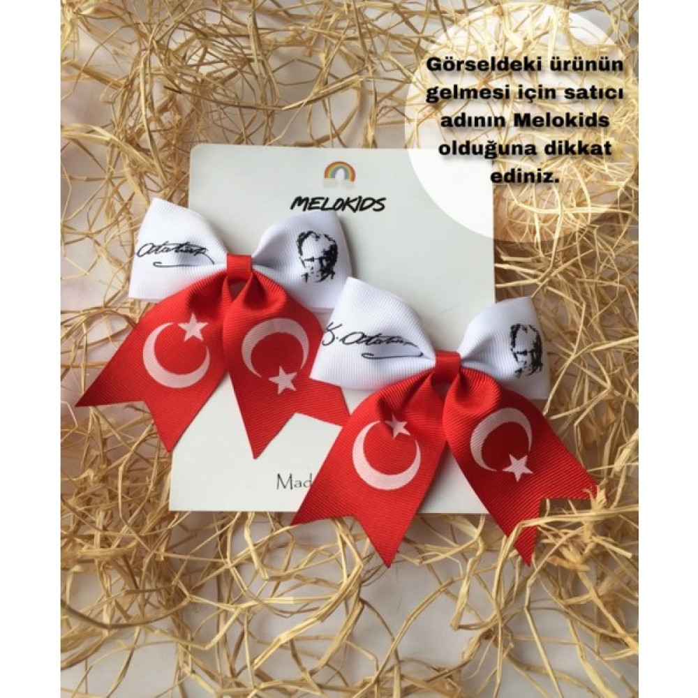 Melo Kids 2 Adet Atatürk Desen Klipsli Toka 23 Nisan Toka, Taç & Saç Bandı Fiyatı