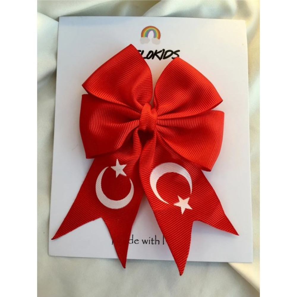 Melo Kids 23 Nisan Kırmızı Türk Bayrağı Klipsli Toka Toka, Taç & Saç Bandı Fiyatı