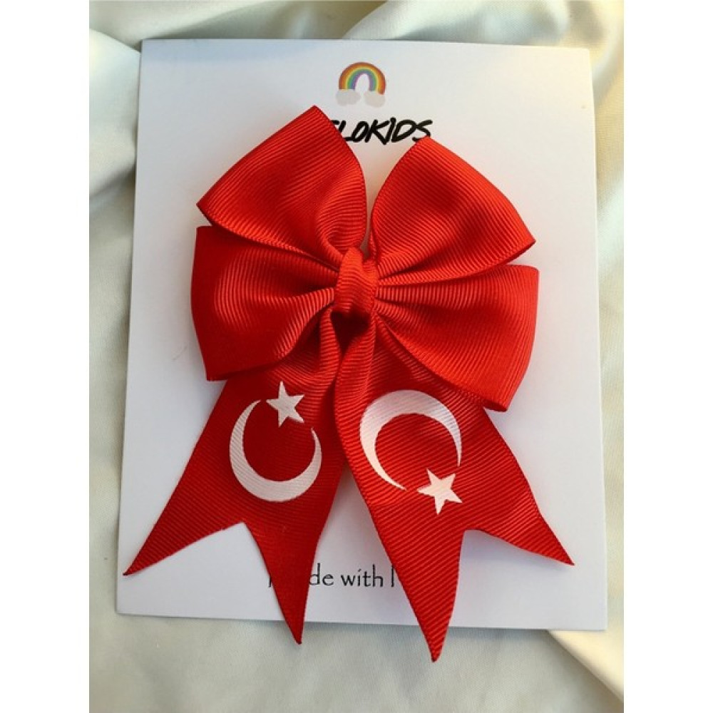 Melo Kids 29 Ekim Bayram Kırmızı Beyaz Bayrak Lastikli Saç Tokası Toka, Taç & Saç Bandı Fiyatı
