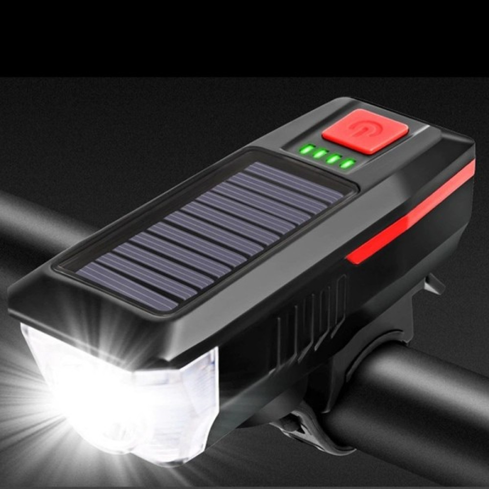 Melsen Solar Enerjili LED Bisiklet Feneri ve Korna - Su Geçirmez ve USB ile Şarj Edilebilir Far - Siyah Oto Boyaları Fiyatı