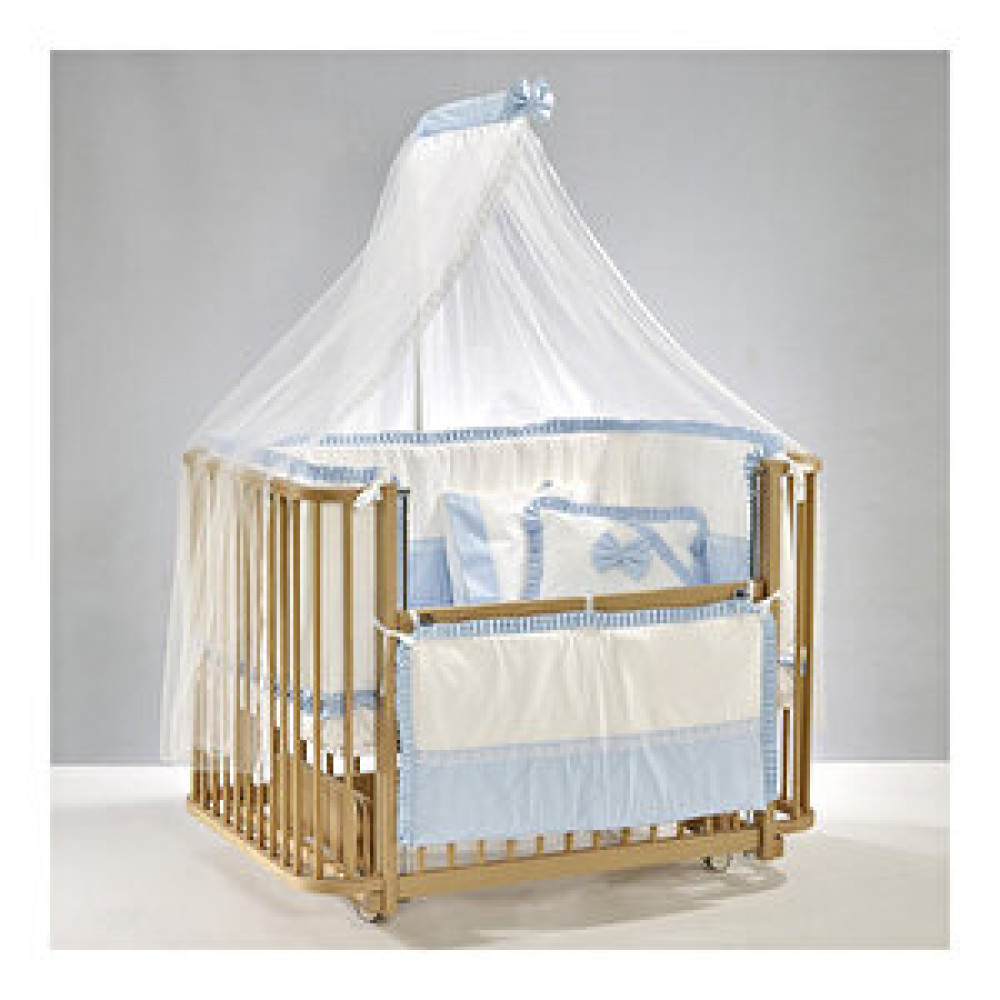 Meltem Smart Bambino Sallanır Ahşap Anne Yanı Beşik - 70x110 Cm (naturel-mavi) Mavi Beşik Fiyatı