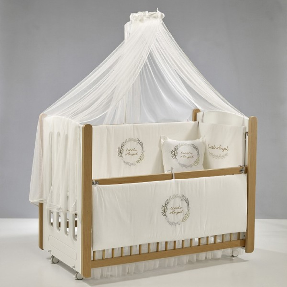 Meltem Smart Mia Sallanır Ahşap Anne Yanı Beşik - 60x120 cm (naturel-angel) - Naturel Beşik Fiyatı