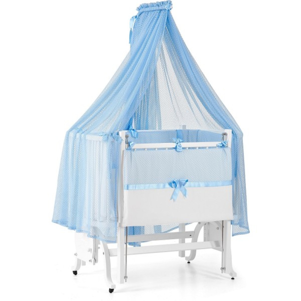 Meltem Smart Mood Sallanır Ahşap Anne Yanı Beşik - 50x90 cm (beyaz-mavi) Beşik Fiyatı