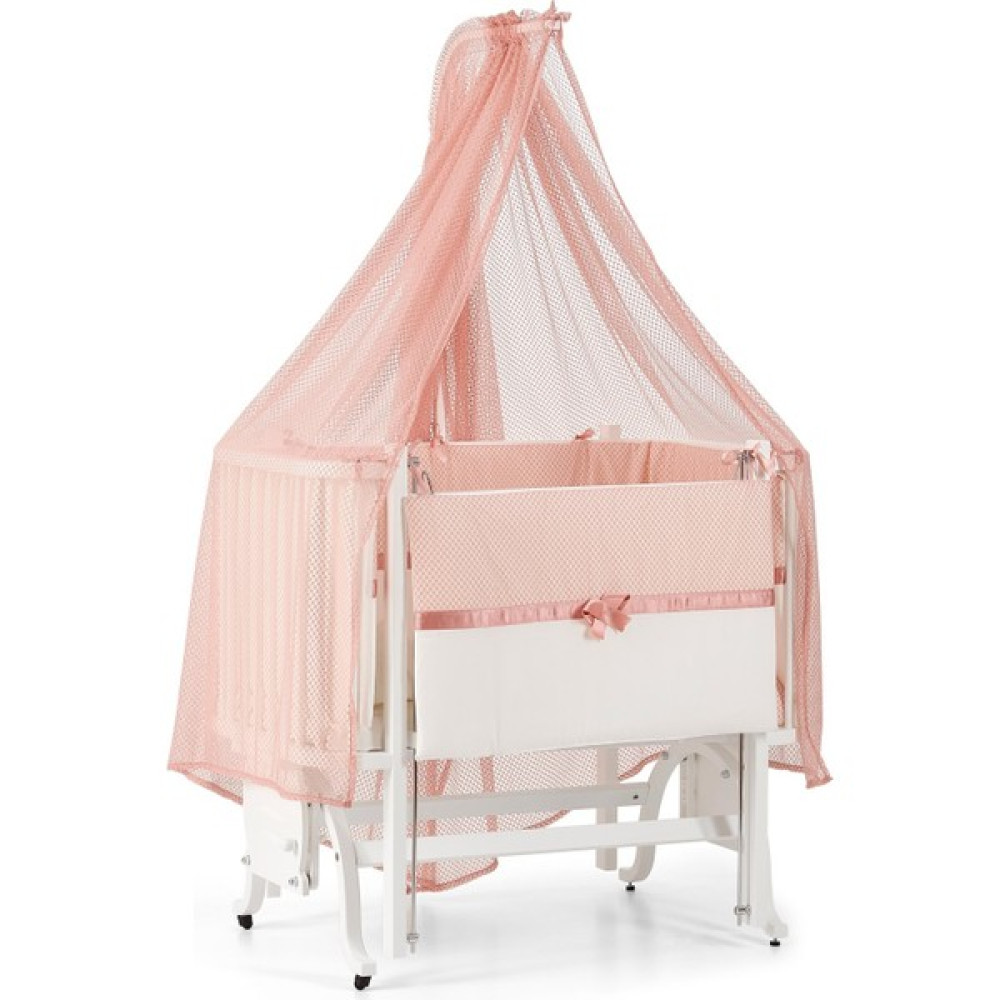 Meltem Smart Mood Sallanır Ahşap Anne Yanı Beşik - 50x90 cm (beyaz-pembe) Beşik Fiyatı