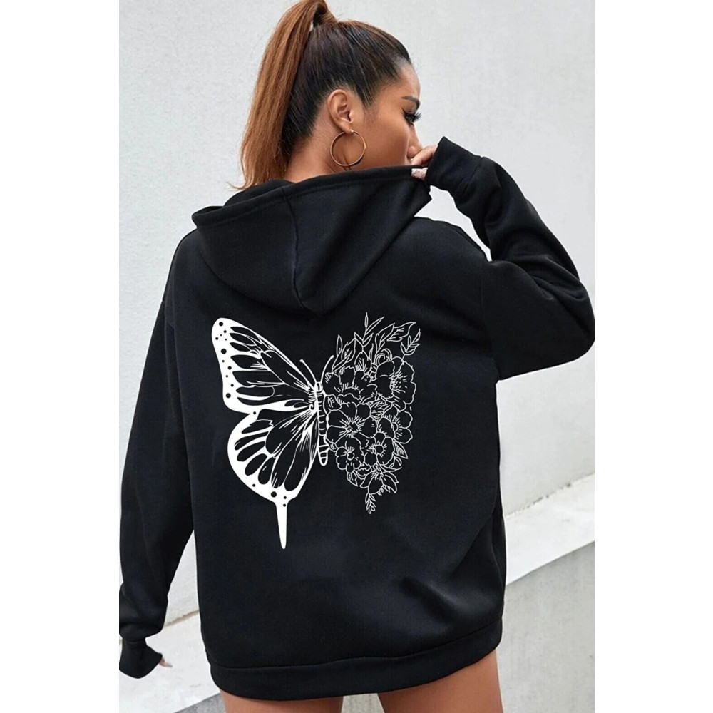 memowear Unisex Baskılı Fermuarlı Kapüşonlu Sweatshirt Hırka XXL Beden Bayan Sweatshirt Fiyatı