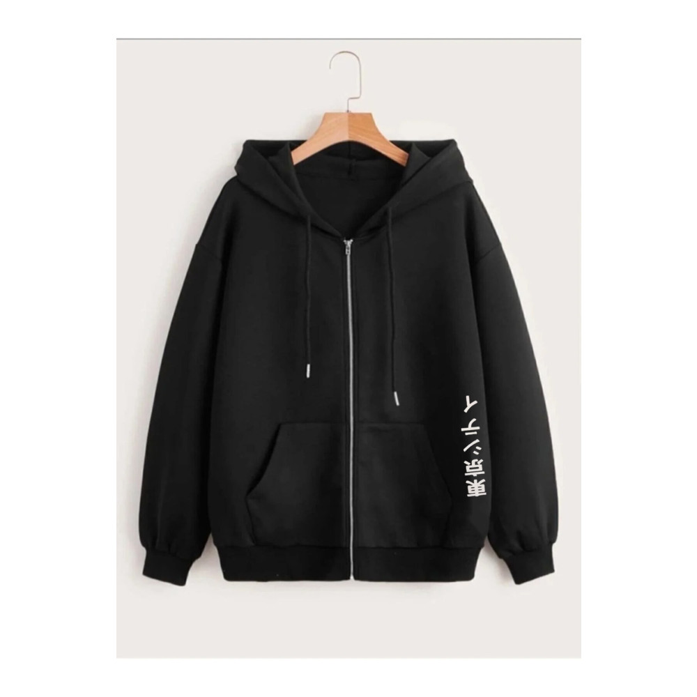 memowear Unisex Baskılı Şardonlu Kapüşonlu Önü Fermuarlı Oversize Sweatshirt Hırka XXL Beden Bayan Sweatshirt Fiyatı