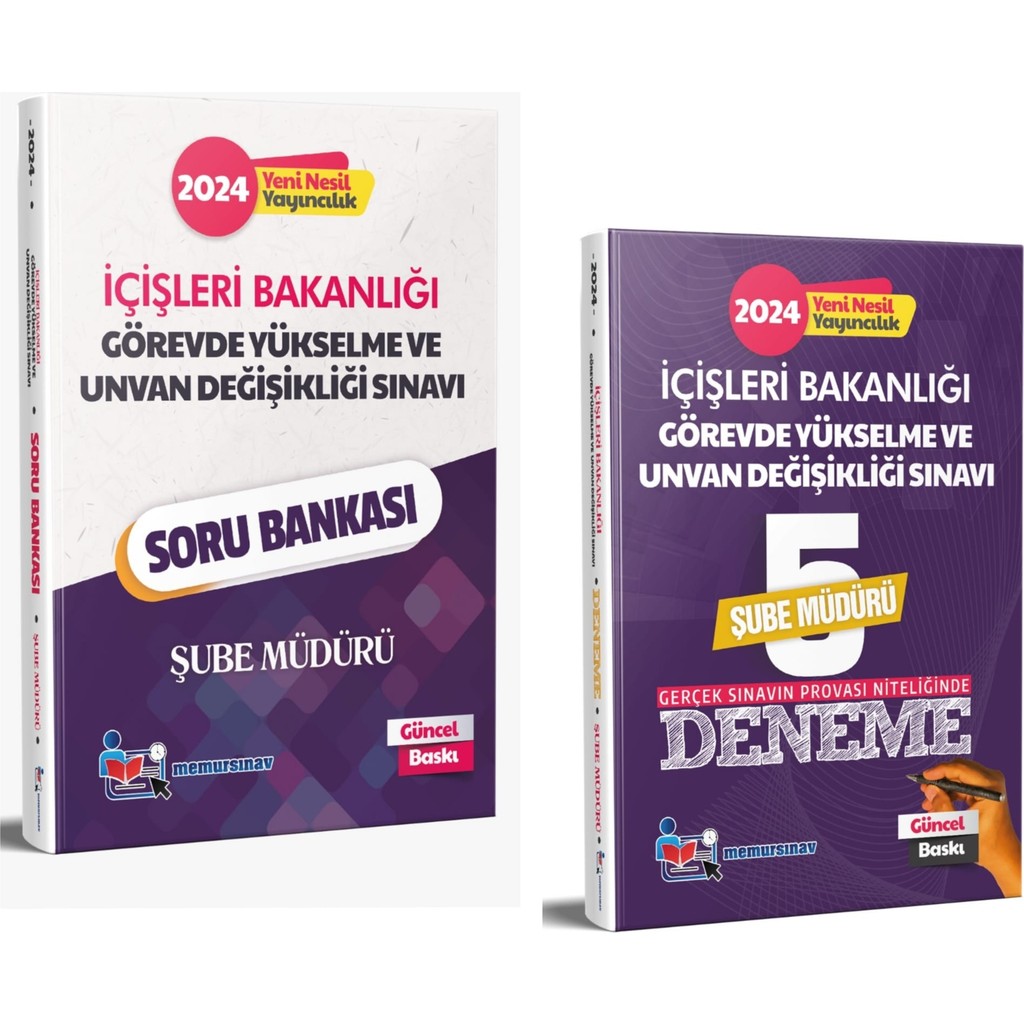 Memur Sınav 2024 İçişleri Bakanlığı GYS ve Ünvan Değişikliği Şube Müdürü 2'li Set Soru Bankası - 5'li Deneme Diğer Fiyatı