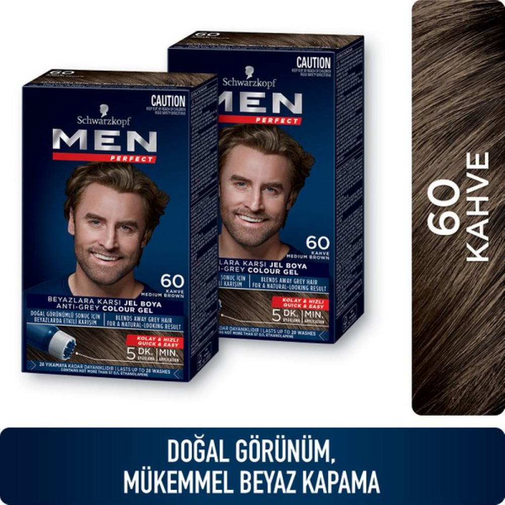 Men Perfect Saç Boyası 60 - Kahve X 2 Adet Saç Boyası Fiyatı