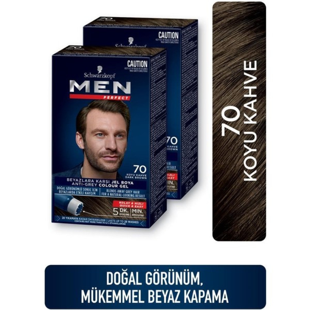 Men Perfect Saç Boyası 70 - Koyu Kahve X 2 Adet Saç Boyası Fiyatı