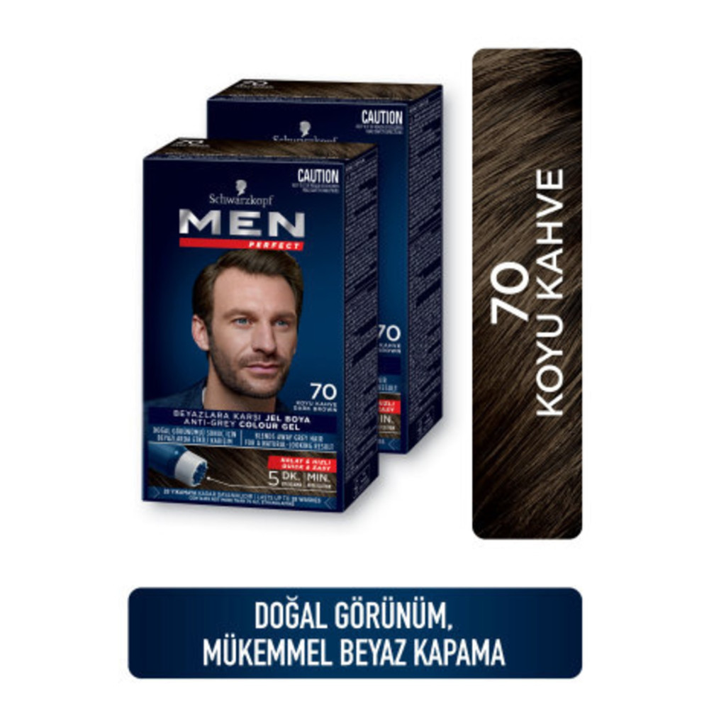 Men Perfect Saç Boyası 70 - Koyu Kahve X 2 Adet Saç Boyası Fiyatı