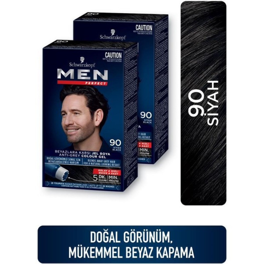 Men Perfect Saç Boyası 90 - Siyah X 2 Adet Saç Boyası Fiyatı