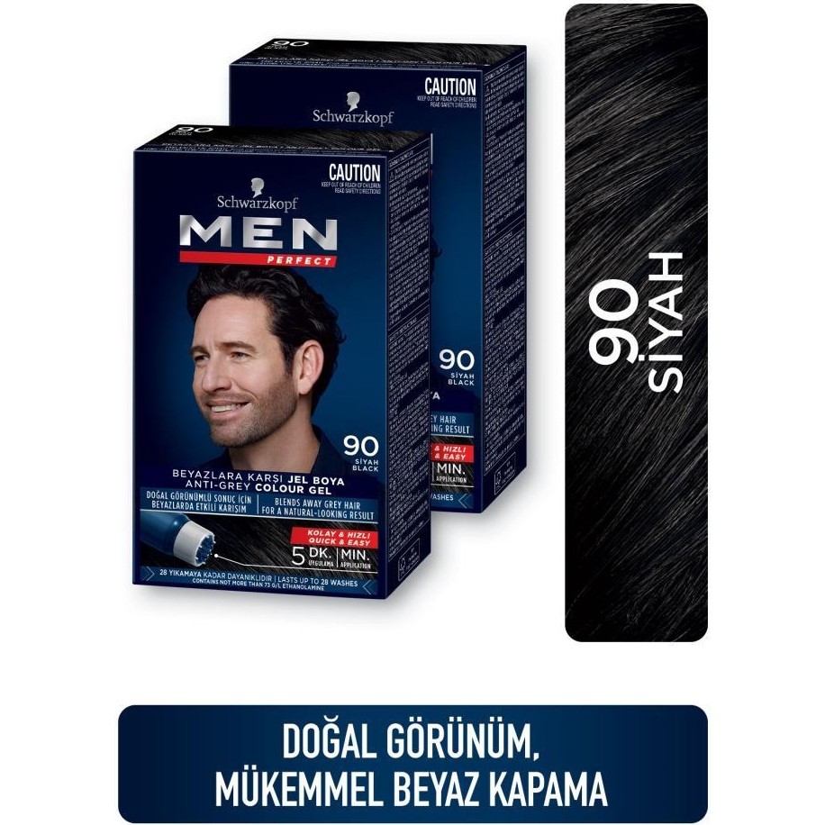 Men Perfect Saç Boyası 90 - Siyah X 2 Adet Saç Boyası Fiyatı