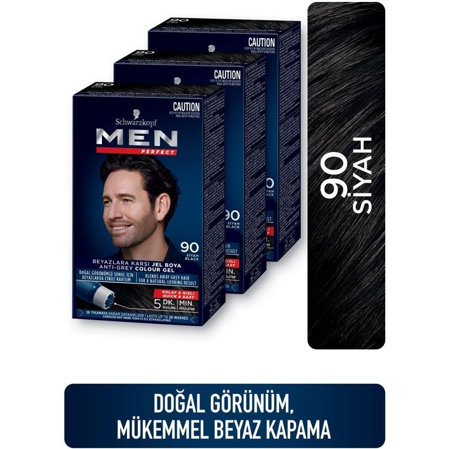 Men Perfect Saç Boyası 90 - Siyah X 3 Adet Saç Boyası Fiyatı