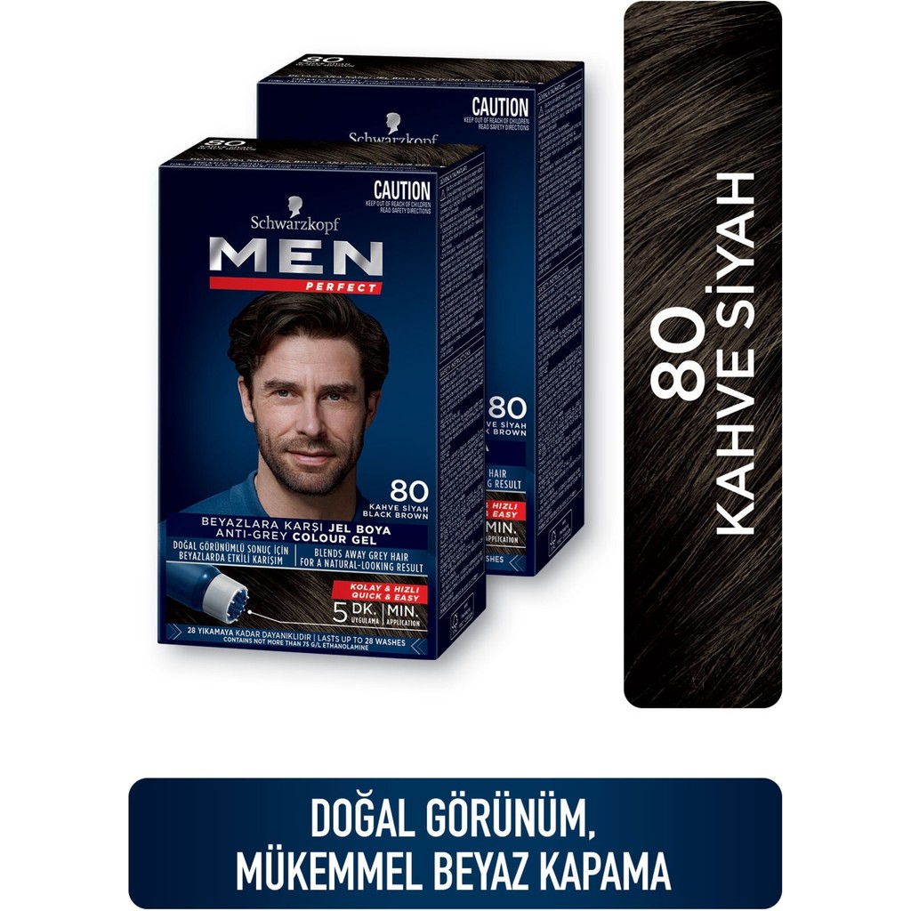 Men Perfect Schwarzkopf Saç Boyası 80 - Kahve Siyah X 2 Adet Saç Boyası Fiyatı