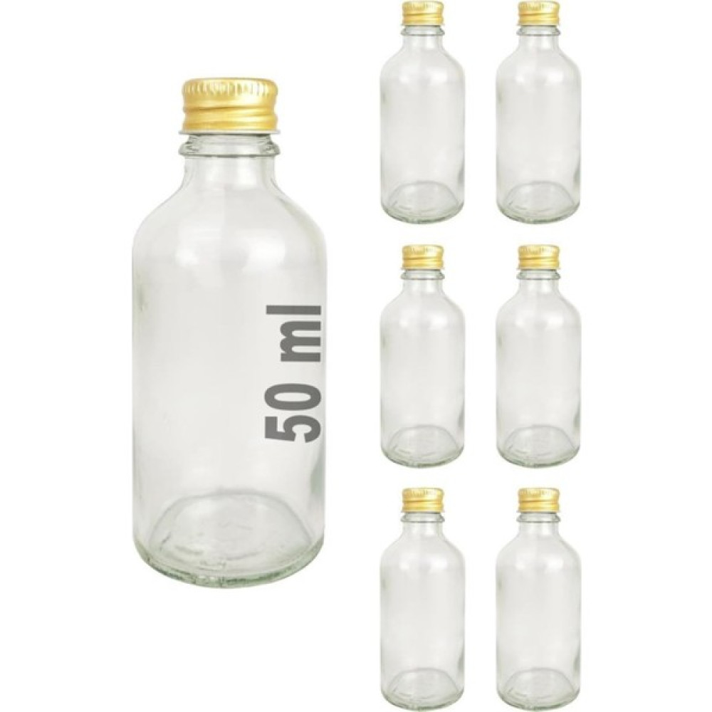 Menashop 6 Lı 50 ml Gold Metal Kapaklı Cam Zencefil Shot Şişesi Söz Nişan Hediyelik Kolonya Şişesi C1-1-149 Hediyelik Eşya Fiyatı