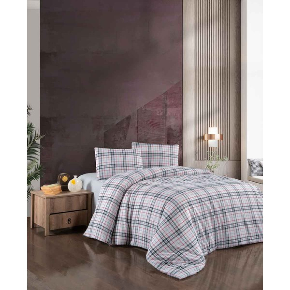 Menderes Home Cotton Collection Flanel R Tek Kişilik Nevresim Takımı Black Red Plaid - Siyah - 160 x 220 cm Nevresim Takımı Fiyatı