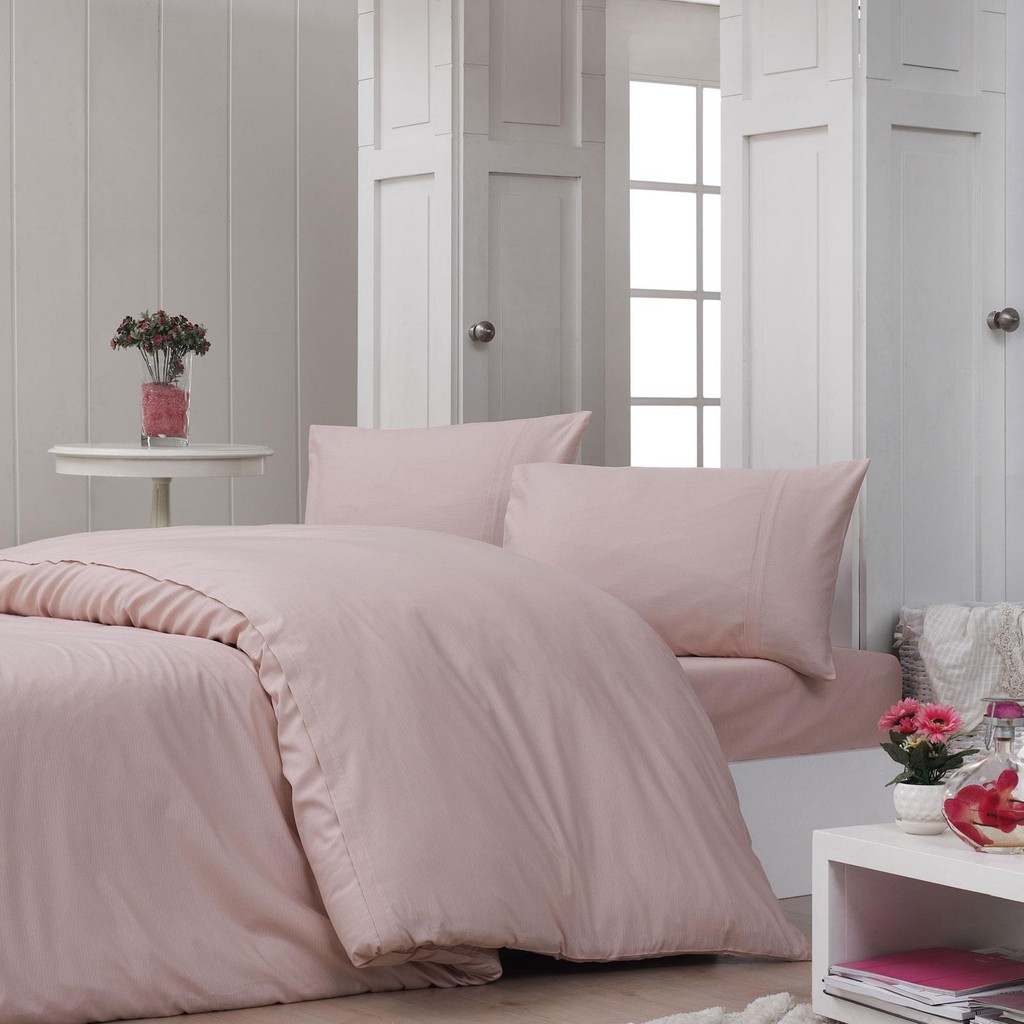 Menderes Home Cotton Collection Ranforce Battal Ebat Nevresim Takımı Simple Pembe - 220 x 240 cm Nevresim Takımı Fiyatı