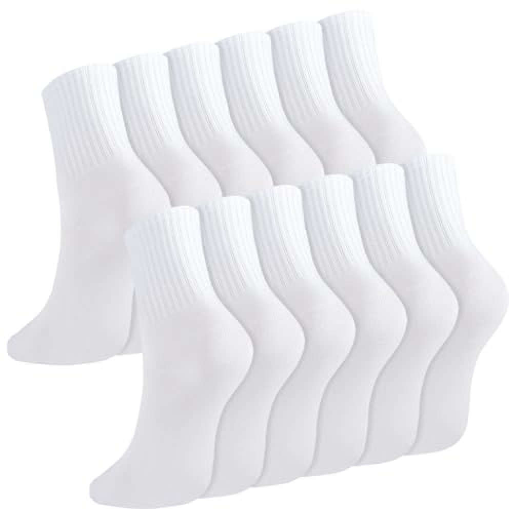 Meng Jiaran 6 Pairs Ladies Socks, Women Socks Sports Gym Leisure Crop Socks, Breathable Casual Socks Ankle Cotton Liners Socks Athletic Socks Multipack Unisex, Size 6-11