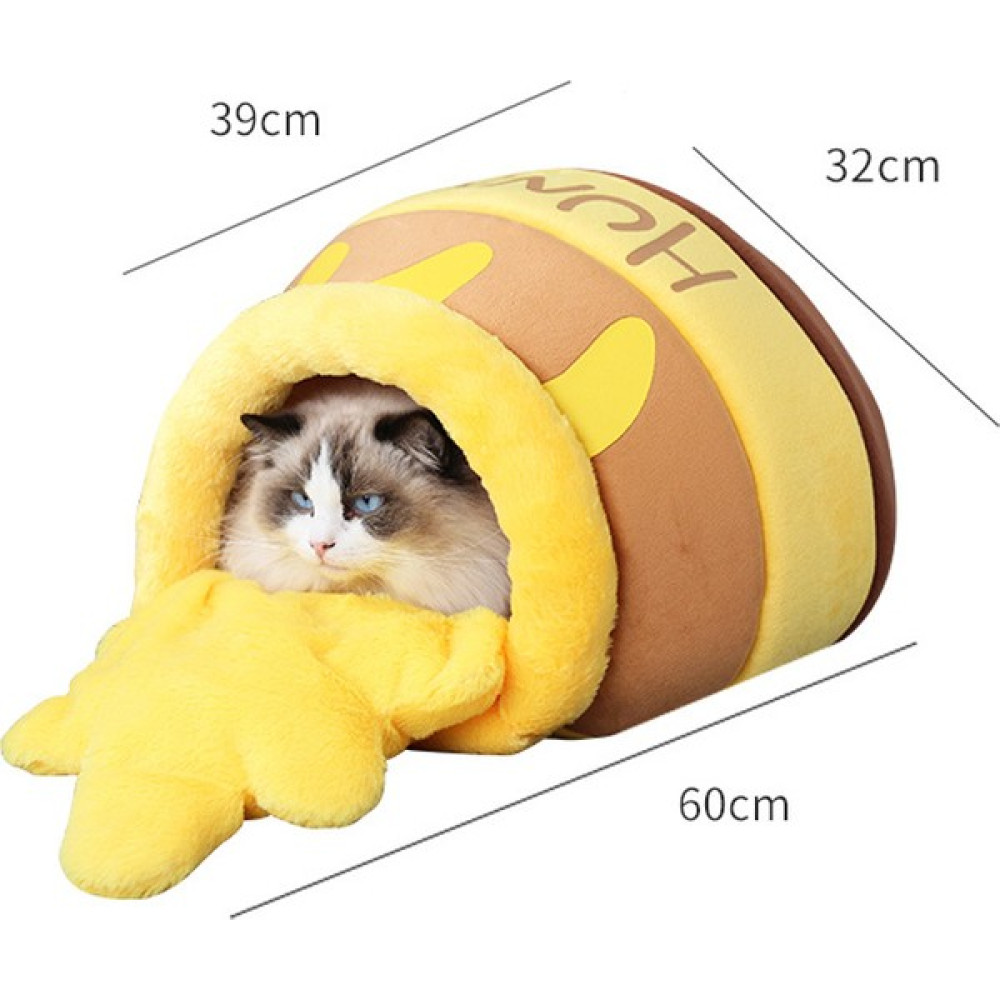 Mensch Honey Jar-Yarı Kapalı Köpek Ve Kedi Kulübesi (Yurt Dışından) - M - Sarı Evcil Hayvan Ürünleri Fiyatı