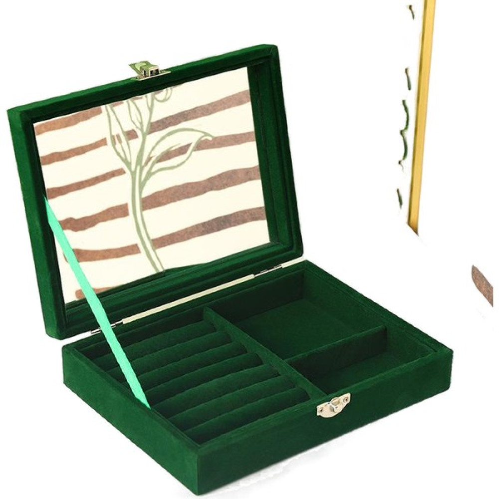 Mensch Takı Saklama Kutusu——Tek Katmanlı Taşınabilir Fanila Takı Yüzük Saplama Kutusu (Yurt Dışından) - 20*15*5cm - Yeşil Eşya Saklama Kutusu Fiyatı