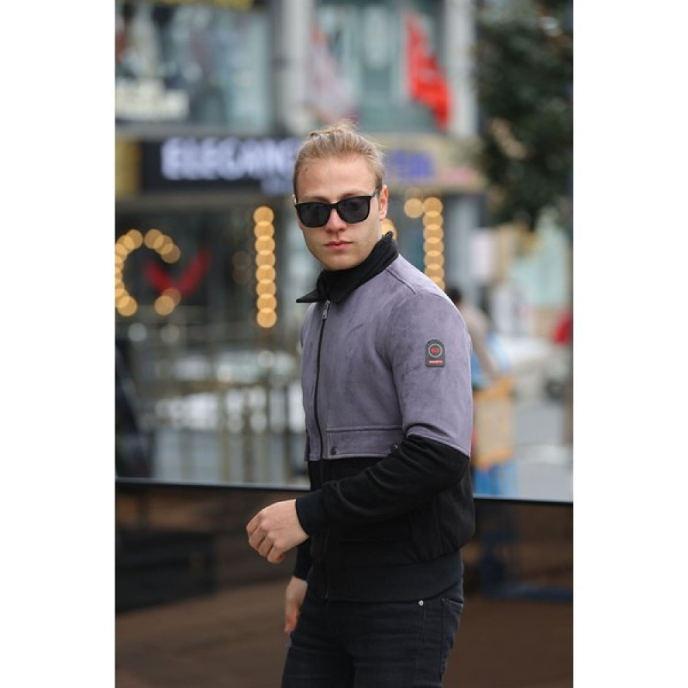 Menstylemcm Gri Mevsimlik Süet Mont Erkek Mont Fiyatı