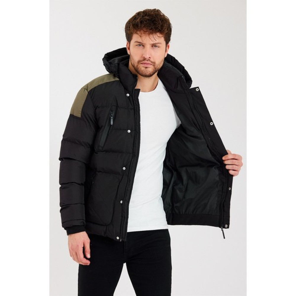 Menstylemcm Siyah Su Geçirmez Şişme Mont Erkek Mont Fiyatı