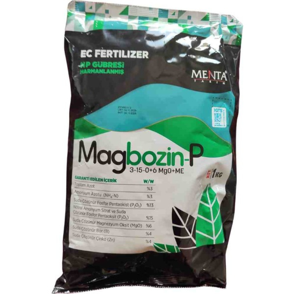 Menta Magbozin-P Np 1 kg Zeytin Ceviz Tüm Meyve Sebzeler İçin Çiçek Tutturucu Meyve Koruyucu Yaprak Gübresi Gübre Fiyatı