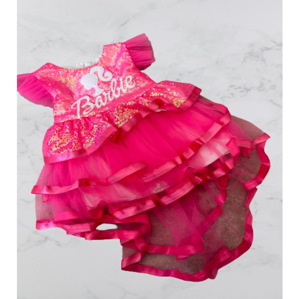 Menta Store Kız Çocuk Pembe Renk Barbie Doğum Günü Parti Özel Gün Elbisesi Kız Çocuk Elbise Fiyatı