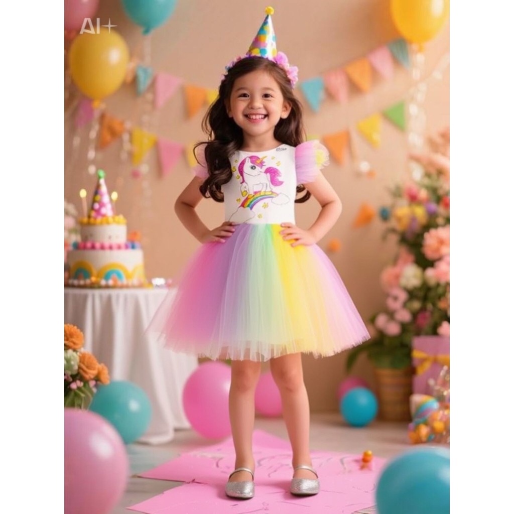 Menta Store Kız Çocuk Renkli Unicorn Tütü Etekli Elbise Giyim & İç Giyim Fiyatı