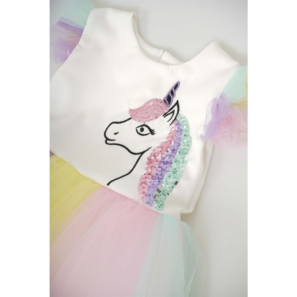 Menta Store Kız Çocuk Renkli Unicorn Tütü Etekli Fermuarlı Elbise Giyim & İç Giyim Fiyatı