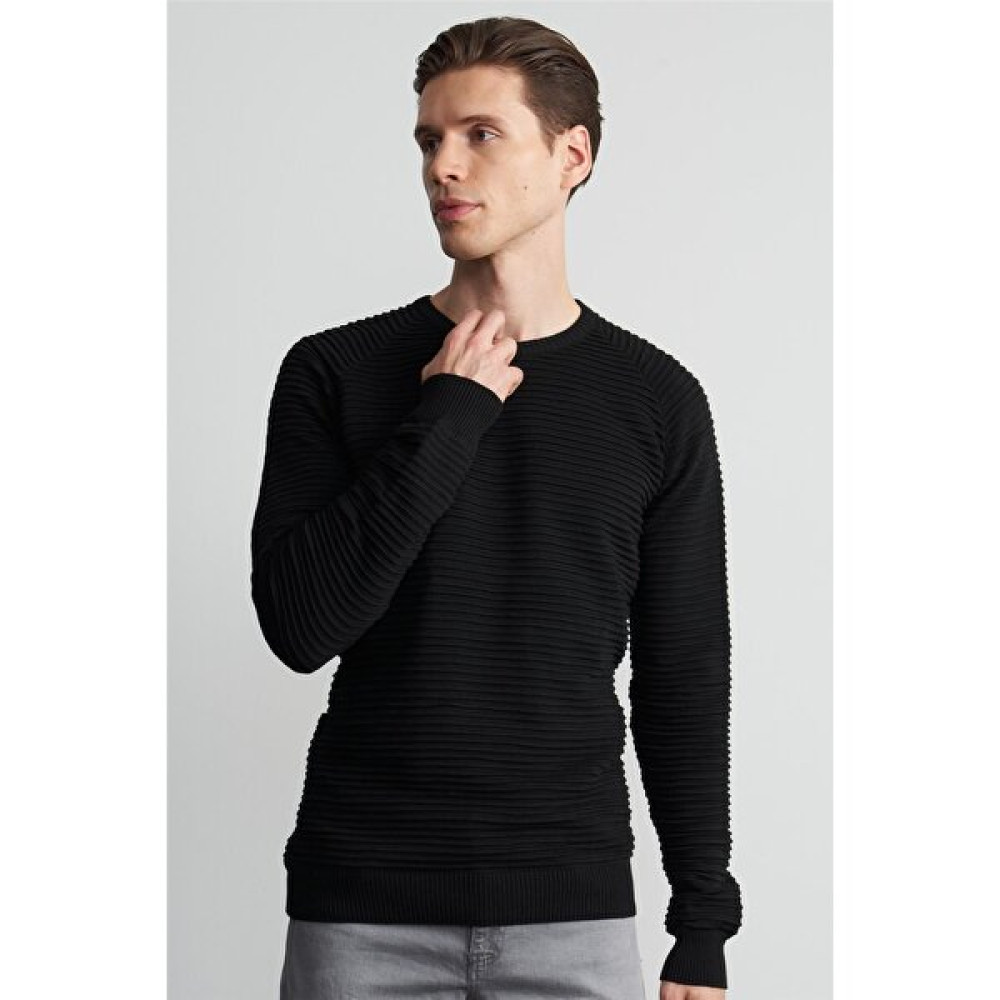 Mentality  3261 Bisiklet Yaka Reglan Kol Siyah Triko Erkek Kazak & Süveter & Triko Fiyatı