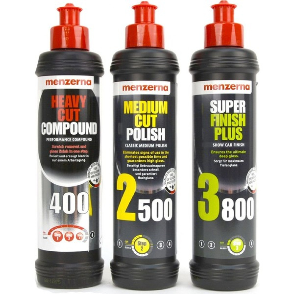Menzerna 400-2500-3800 Pasta Hare Giderici Seti 250 ml Oto Çizik Giderici Fiyatı
