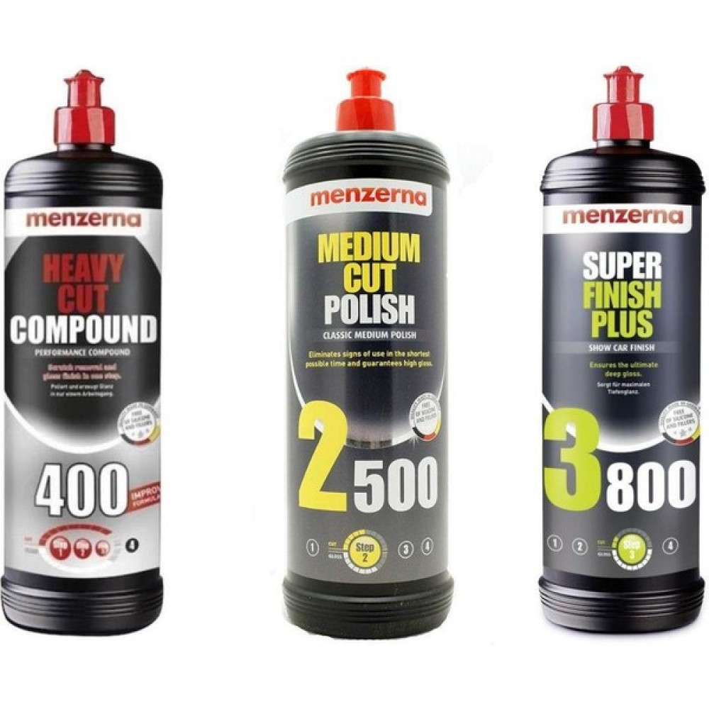 Menzerna Yeni 400, 2500, 3800 Pasta + Hare Giderici Set-1 Litre Oto Çizik Giderici Fiyatı