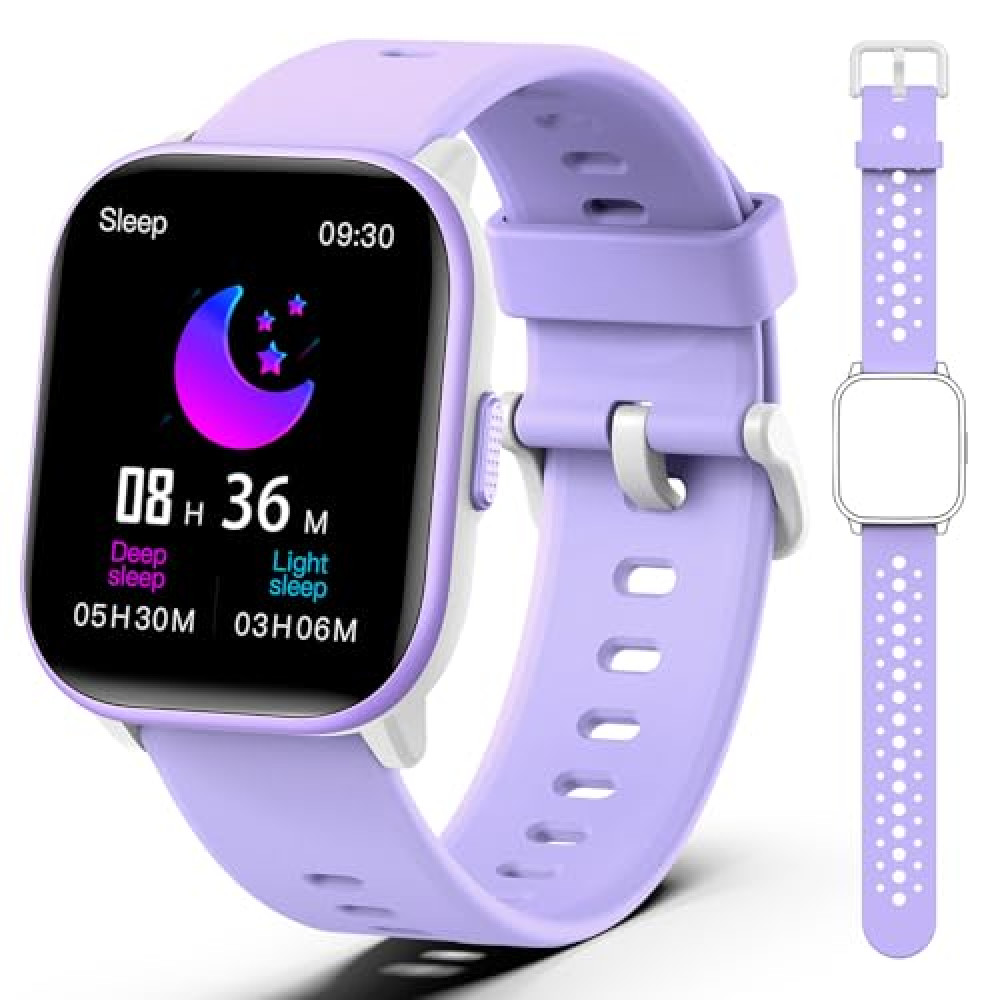 meoonley Kids Watch for Girls Boys with IP68 Waterproof, Girls Watch with 19 Sports Modes, Sleep Tracking, Pedometer, Stopwatch, Kids Activity Tracker, Birthday Gifts for Girls Age 6-15 Years Old
