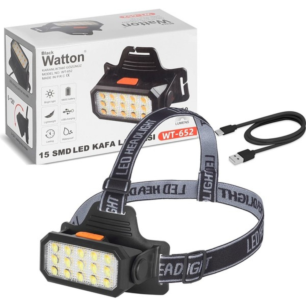 Mepa Tedarik 15 Ledli Sarı / Beyaz Şarjlı Kafa Lambası WT-652 Oto Boyaları Fiyatı