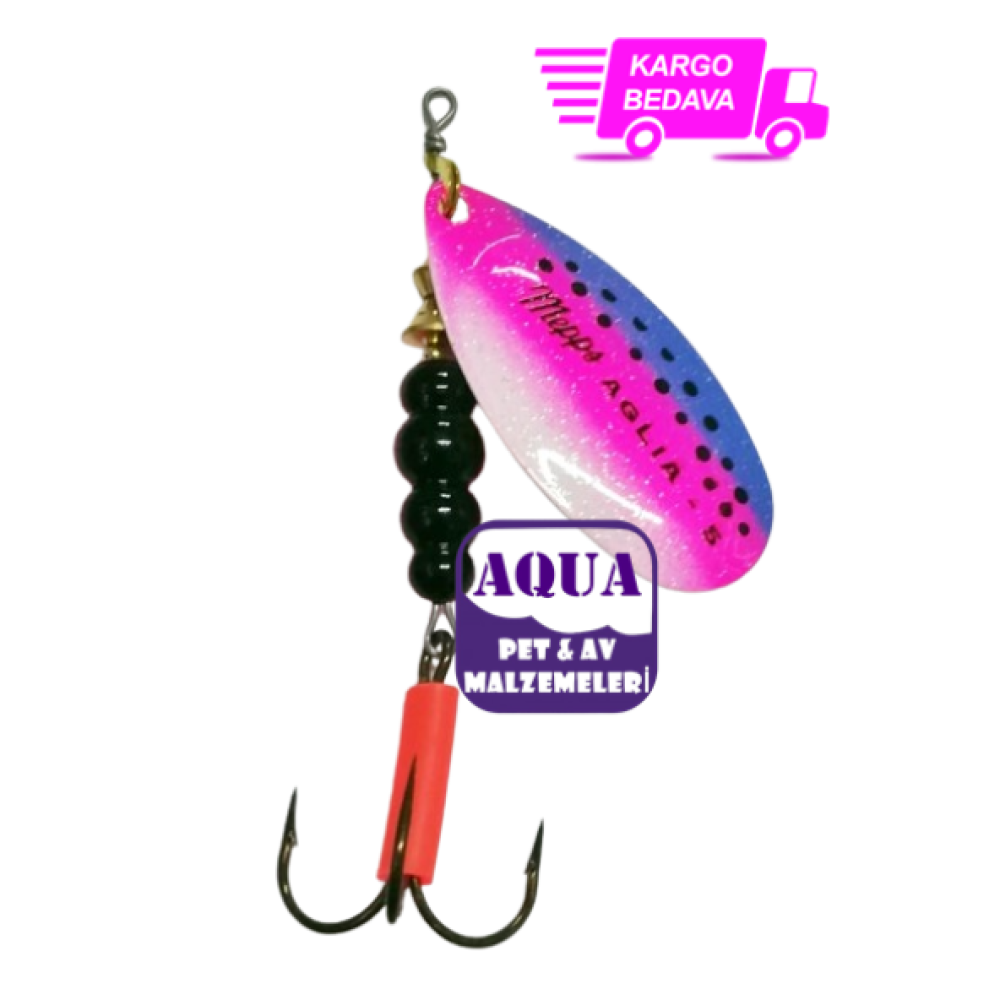 Mepps Rainbow Olta Kasigi Mavi-Pembe Benekli No:5 14 Gram Albastar Turna Kasigi Balıkçılık Malzemeleri Fiyatı