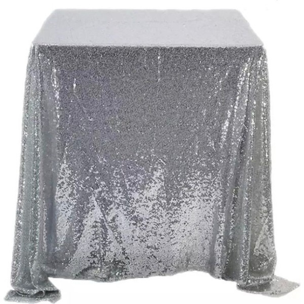 Mer Home Gümüş Pullu Payetli Masa Örtüsü - 130 x 200 cm Masa Örtüsü Fiyatı